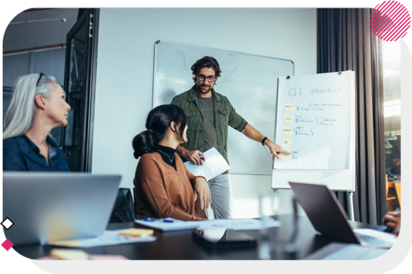 man presenting during a meeting