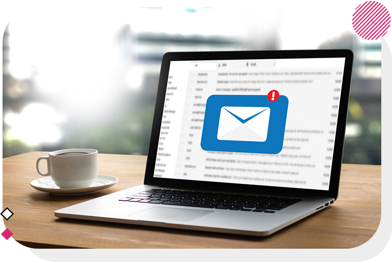 Laptop with email open