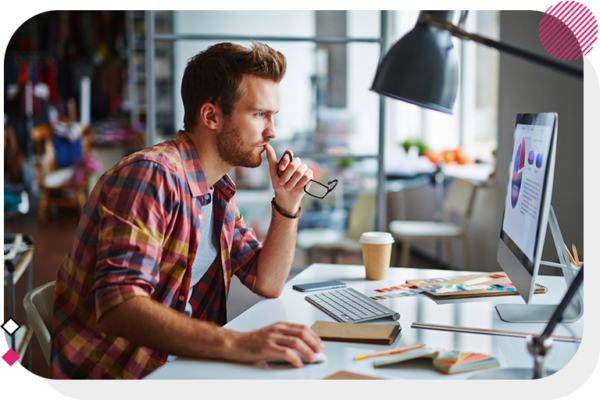 Designer looking at computer