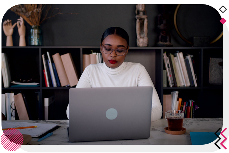 Woman typing on laptop