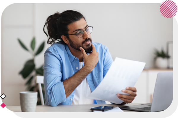 Man reviewing paperwork