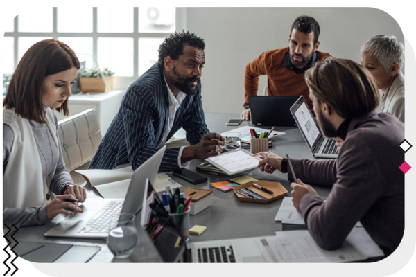 Group meeting in office