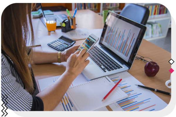 Woman reviewing analytics